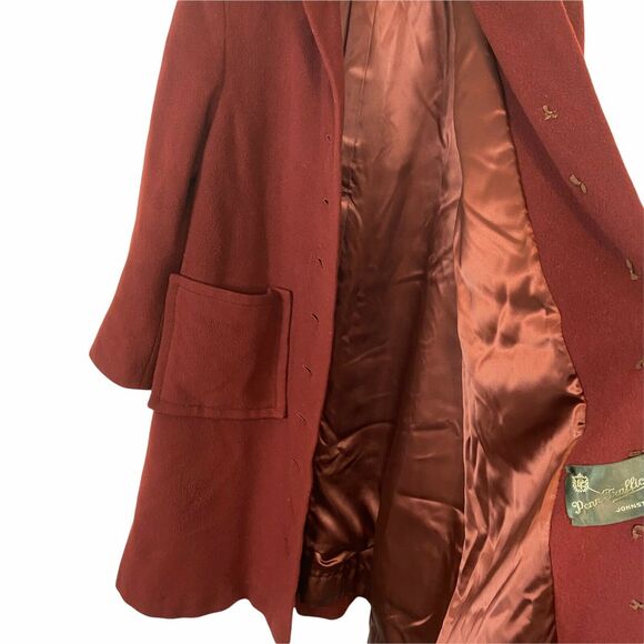 Penn Traffic Co Overcoat Vintage 50's Women's Rust Long Sleeve Collared size M/L - Picture 5 of 16